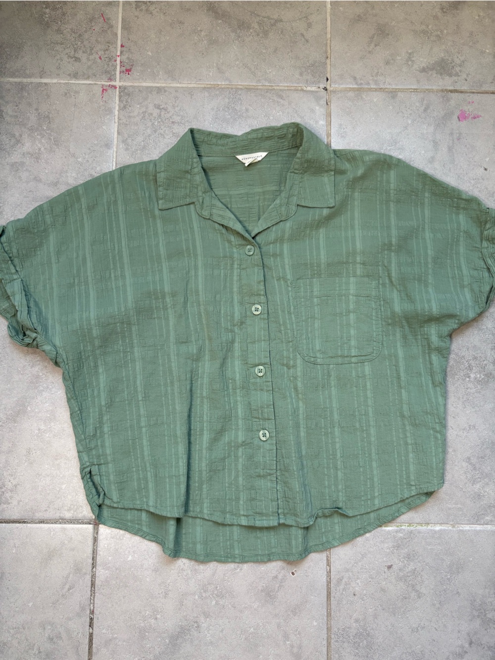 Aeropostale button down collared shirts bundle. Oversized gauze stripes casual - Picture 2 of 5